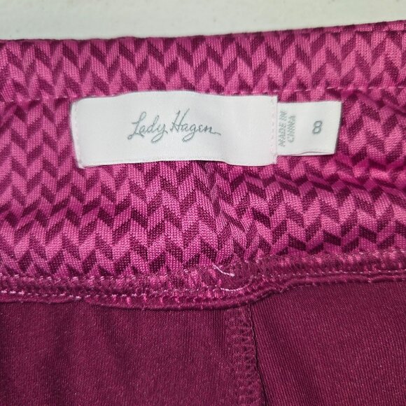 Lady Hagen Womens Golf Skort Size 8 Pink Chevron Pattern Polyester & Spandex 389 - Picture 5 of 9